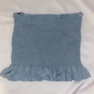 Light blue cropped tube top